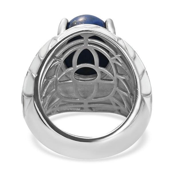 Lapislazuli Ring Messing platiniert  ca. 6,39 ct image number 6