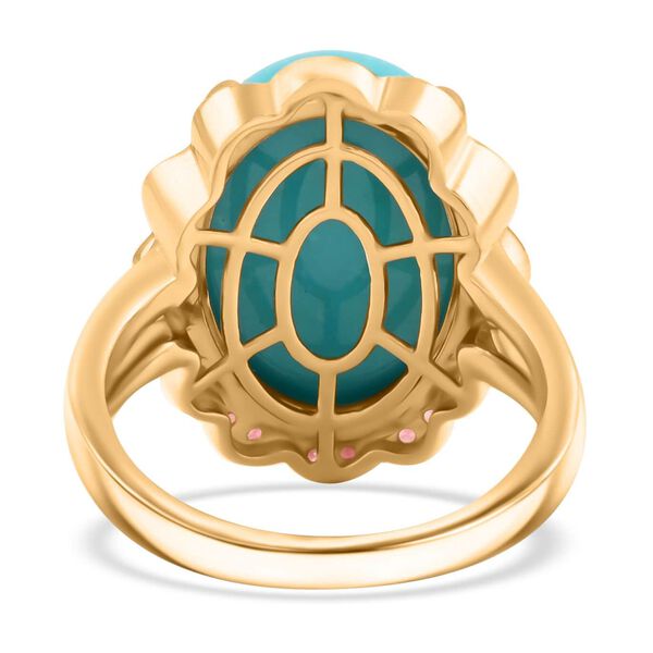 LUXORO zertifiziert und geprüft AAA Sleeping Beauty Türkis und Padparadscha Saphir Ring in 417 Gold - 9,75 ct. image number 4