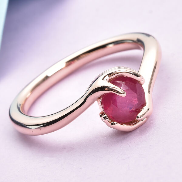 Afrikanischer Rubin-Ring, (Fissure gef&uuml;llt), 925 Silber ros&eacute;vergoldet image number 2