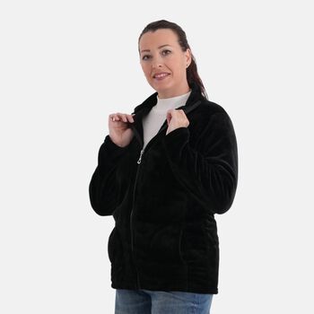 LA MAREY Jacke aus Samt mit Rei&szlig;verschluss, Gr&ouml;&szlig;e S/M, Schwarz