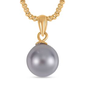 Pfau-Farben Muschelkernperle Anhänger mit 50cm Kette - 4,80 ct.