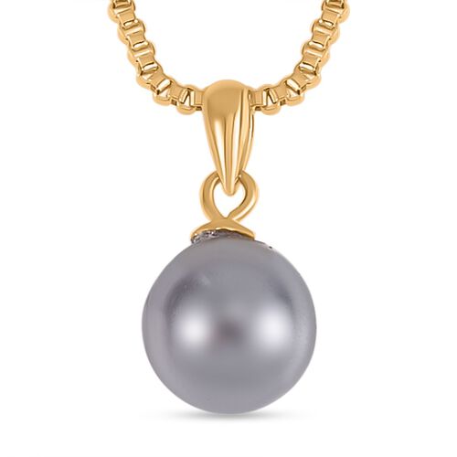 Pfau-Farben Muschelkernperle Anhänger mit 50cm Kette - 4,80 ct. image number 0