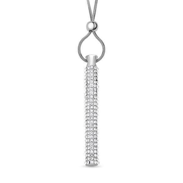 Wei&szlig;e Kristall-Halskette in Silberton, 70 cm - 5 ct.