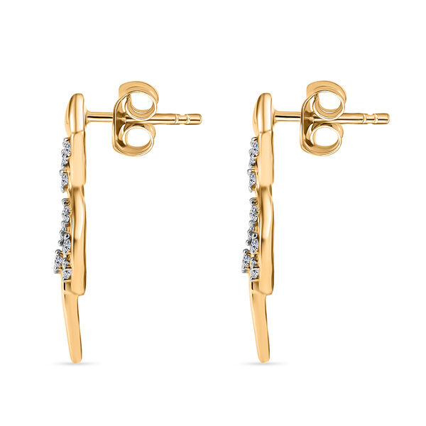 LUXURIANT SI Labor Diamant Ohrringe, 925 Silber 750 Gelbgold Vermeil - 0,33 ct. image number 4