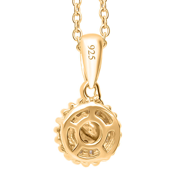 Diamant Anh&auml;nger mit 45cm Kette, 925 Silber mit Gelbgold Vermeil image number 4