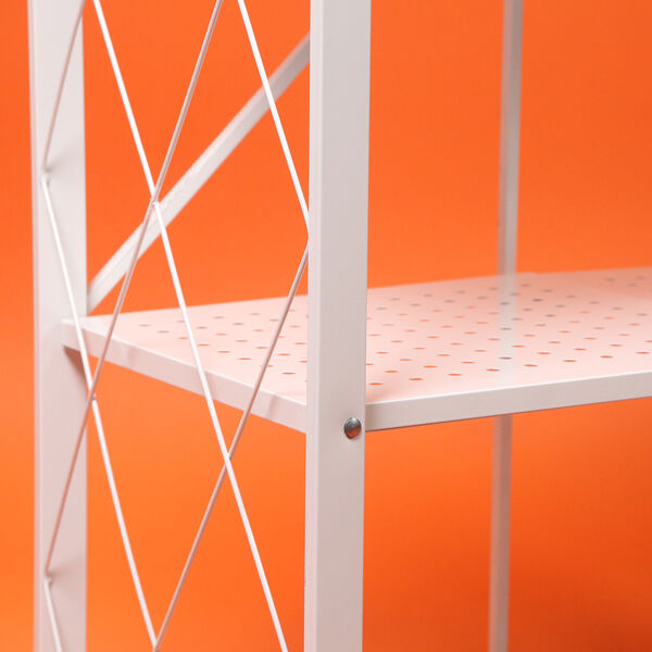 3-lagiges Lagerregal aus Eisen, 70x30x86 cm, Wei&szlig; image number 4