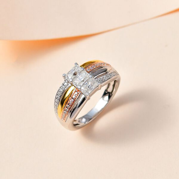 Moissanit Tricolor Ring, ca. 1,11 ct image number 3