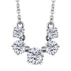 Moissanit Halskette ca. 45 cm 925 Silber rhodiniert ca. 2.14 ct