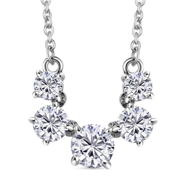 Moissanit 45cm Halskette, 925 Silber 750 rhodiniert - 2,14 ct. image number 0
