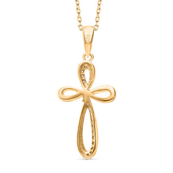 Diamant Anh&auml;nger, 925 Silber Gelbgold Vermeil - 0,10 ct.