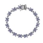 Tansanit Armband, ca. 18 cm, 925 Silber rhodiniert, ca. 6.92 ct
