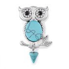 Blauer Howlit, Schwarzer Kristall Brosche