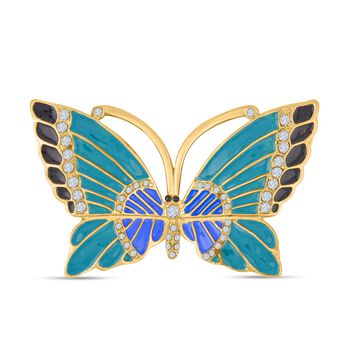 Emailliertes Schmetterlings-Kristall-Schmuckk&auml;stchen 7,5x2cm