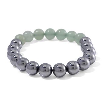 Flexibles Terahertz und gr&uuml;nes Aventurin Armband - 140 ct.