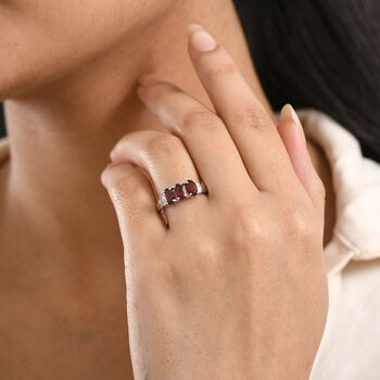 EverTrue Mosambik Granat und Diamant Ring in Silberton - 1,77 ct.