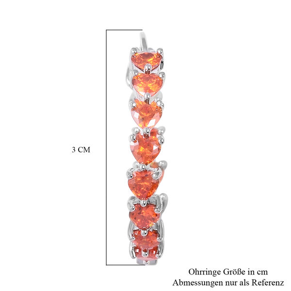 Orange Zirkonia Creolen in Silberton image number 4