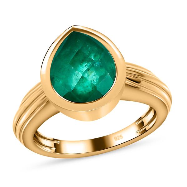 Smaragd Triplett Quarz Ring - 3,74 ct. image number 4