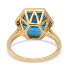 LUSTRO STELLA Blauer kubisch Zirkonia Ring 925 Silber 585 Gelb Vergoldet (Größe 16.00) ca. 10,71 ct image number 3