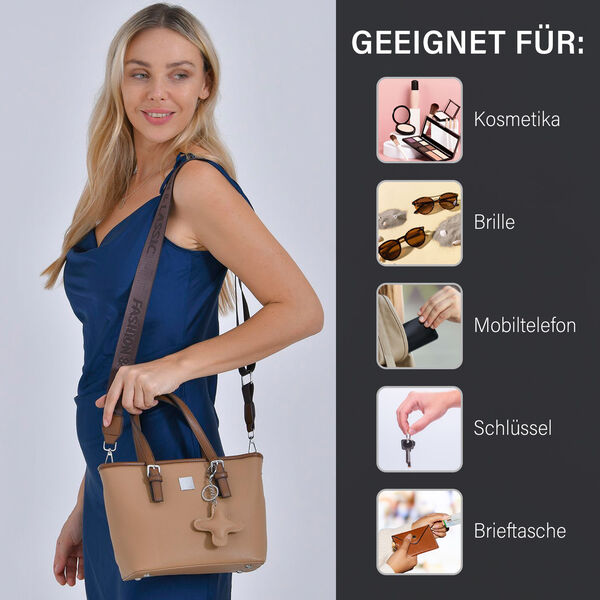 Crossbody Bag mit Designer-Anhänger in Kreuzform, Khaki image number 4
