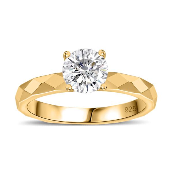 Moissanit Ring, 925 Silber mit Gelbgold Vermeil - 0,91 ct. image number 5