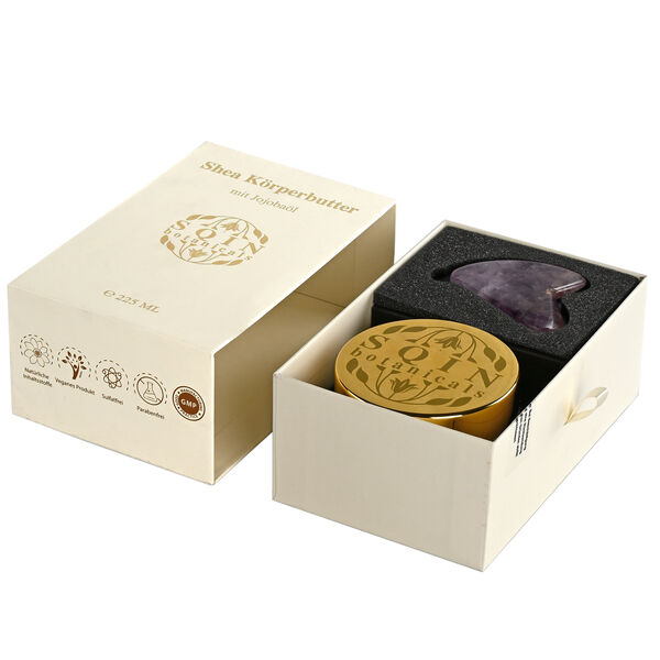 SQIN botanicals Shea K&ouml;rperbutter mit Jojoba&ouml;l inkl. Amethyst Gua Sha, 225ml image number 6