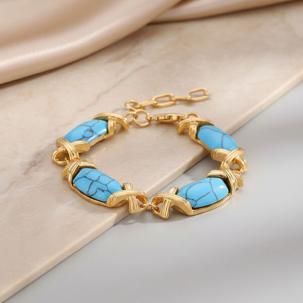 Blaues Howlit 15,25+2,5cm Armband - 65 ct. image number 1