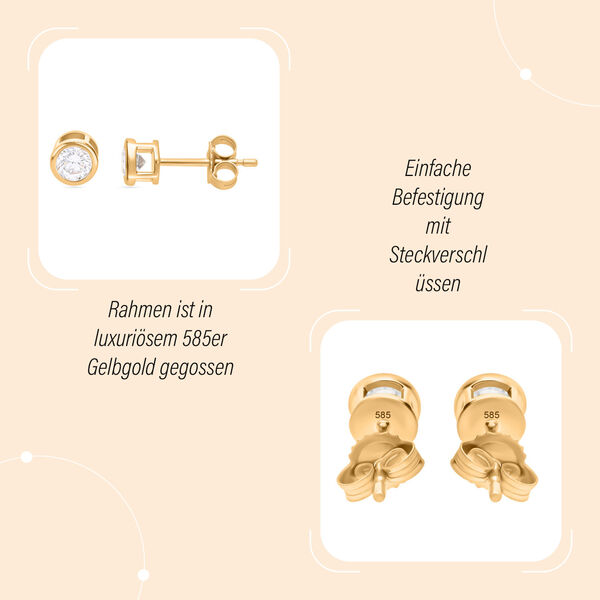 IGI zertifizierte VS Diamant Ohrringe in 585 Gold - 0,50 ct. image number 4