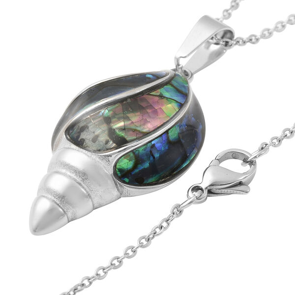 Abalone Muschel-Anh&auml;nger mit Kette, ca. 50 cm in Edelstahl image number 3