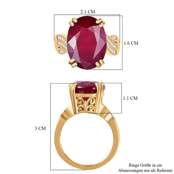 Afrikanischer Rubin und Diamant Ring - 15,28 ct. image number 7