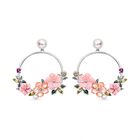 Jardin Kollektion - Süßwasserperlen und rosa Perlmutt-Ohrringe, 925 Silber rhodiniert ca. 0.74 ct