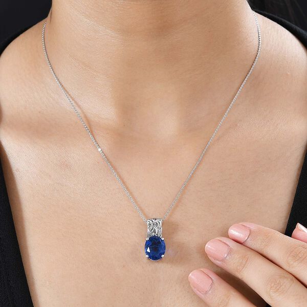 Ceylon Farbe Quarz Anhänger mit Kette, 925 Silber rhodiniert ca. 5.00 ct image number 3