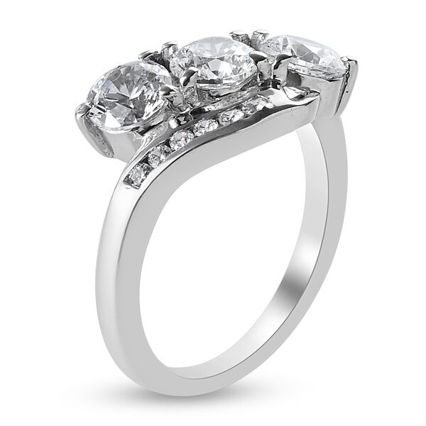 LUSTRO STELLA Hergestellt mit ZIRKONIA Ring 925 Silber Platin-&Uuml;berzug (Gr&ouml;&szlig;e 19.00) ca. 2,93 ct image number 4