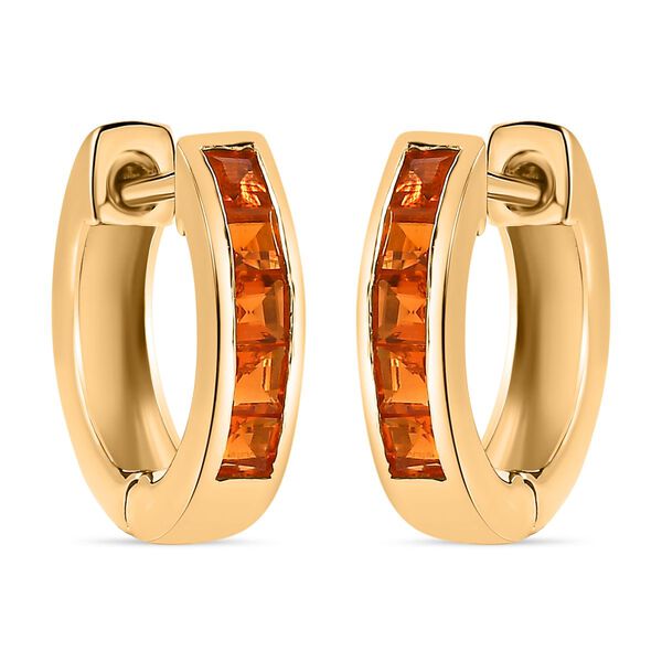 AA Salamanca Feueropal Ohrringe 925 Silber 750 Gelbgold Vermeil ca. 0.75 ct image number 4