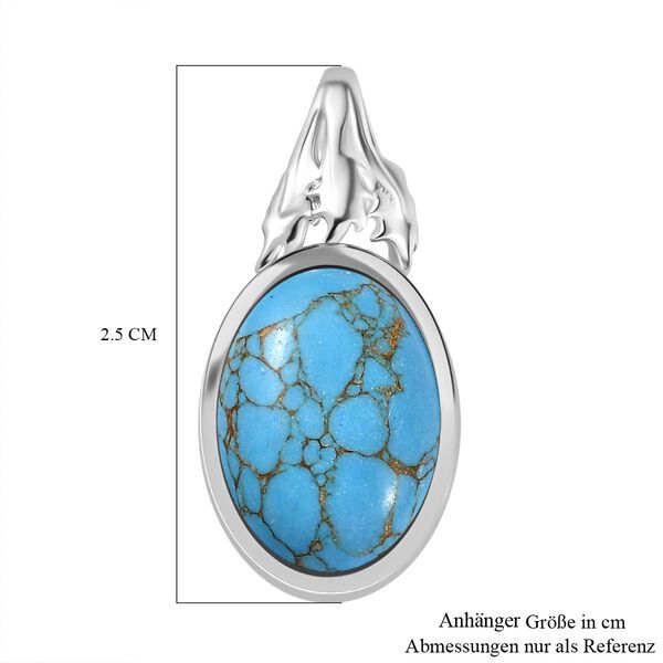 Blaues T&uuml;rkis Anh&auml;nger 950 Kupfer ca. 5,56 ct. image number 5
