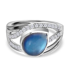 Aurora Mondstein und Zirkon-Ring - 3,11 ct.