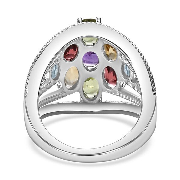 Mehrfarbiger Ring, Edelstahl (Größe 17.00) ca. 3.64 ct image number 5
