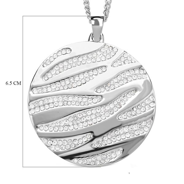 Weißer Kristall Anhänger mit Kette, silberfarben image number 5