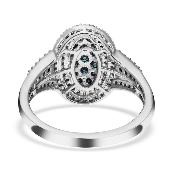 Blauer Diamant-Ring, 925 Silber platiniert  ca. 1,00 ct image number 5