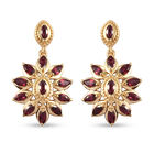 Anthill Granat-Ohrringe, 925 Silber vergoldet ca. 2,26 ct