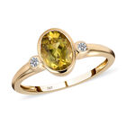 AAA Natürlicher, kanariengelber Turmalin und weißer Diamant-Ring, 585 Gelbgold  ca. 1,40 ct image number 3