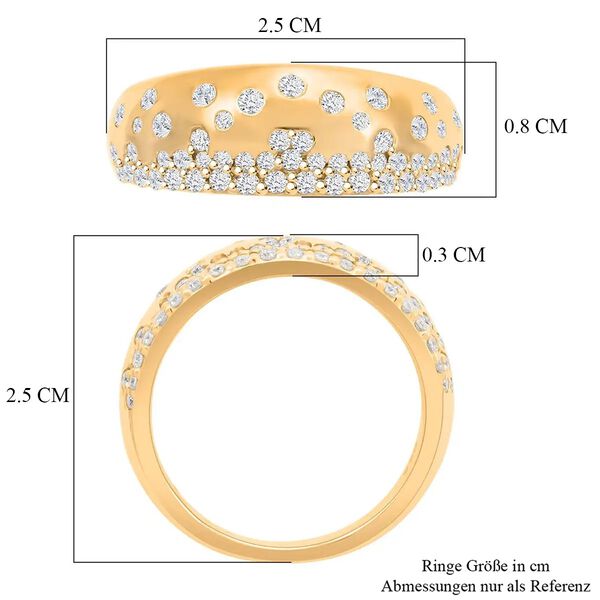 CLARTE Moissanit Ring 925 Silber vergoldet (Gr&ouml;&szlig;e 16.50) ca. 1.00 ct image number 3