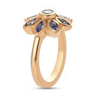 Tansanit Blumen Ring 925 Silber 585 Vergoldet ca. 1.0 image number 4