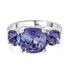 J Francis gefertigt mit SWAROVSKI - Tansanit Kristall Ring 925 Silber rhodiniert (Größe 17.00) 4.53 ct