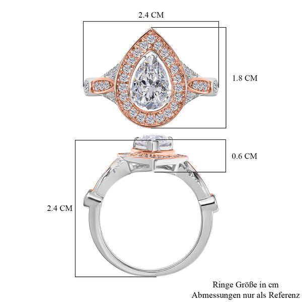 Zweifarbiger Moissanit Ring - 1,75 ct. image number 7