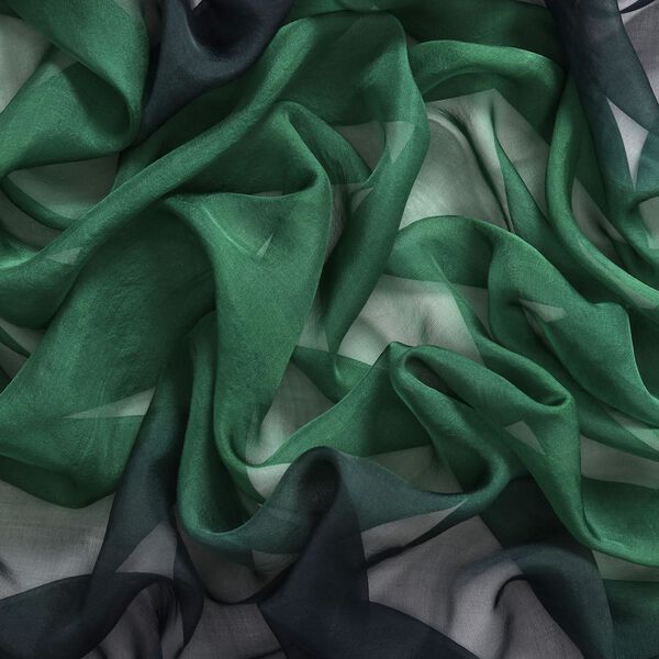 LA MAREY Ombre Chiffon Seiden Schal, Grün image number 6