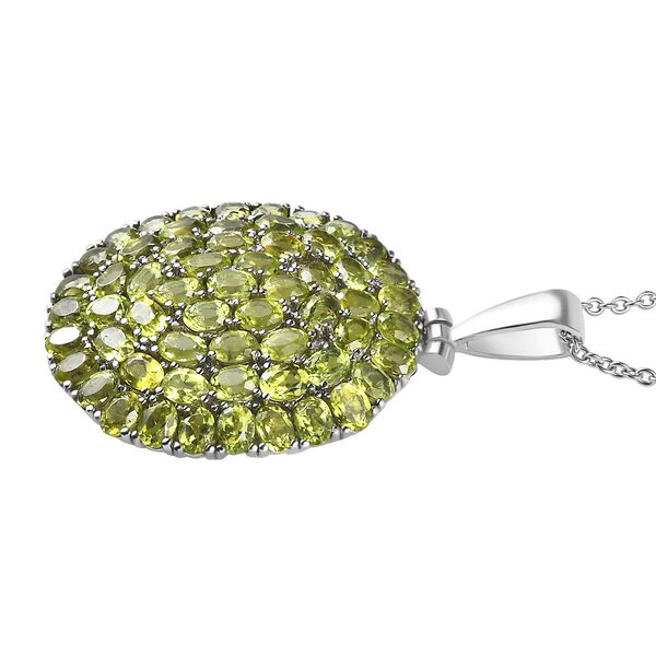 Natürlicher Peridot Anhänger mit Kette, Edelstahl ca. 9.44 ct image number 4