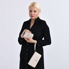 2-teiliges Geldbörsen-Set im Krokoprägungs-Design, Lange Geldbörse 20x10x3 cm und Bifold-Geldbörse 12x9x3,5 cm, Beige image number 1
