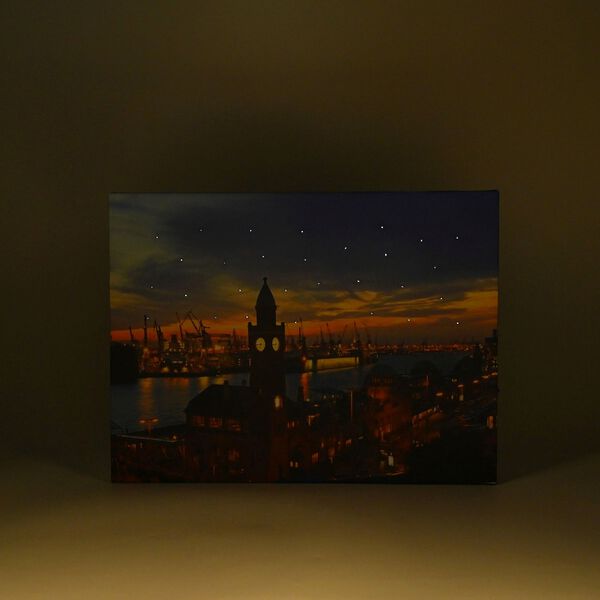 LED Leinwand Rahmen Digitaldruck Wandbild, Stadt, 30x40 cm image number 2