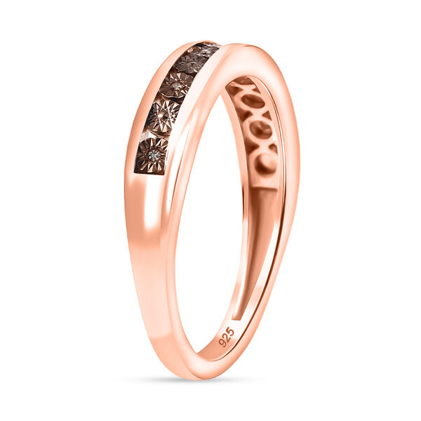 Natürlicher Champagner Diamant Ring 925 Silber 750 rosévergoldet (Größe 18.00) image number 4