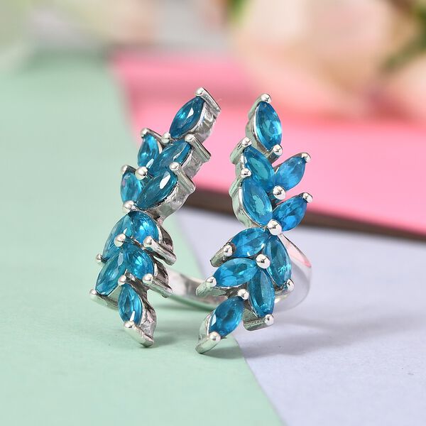 Neon Apatit Ring 925 Silber Platin-&Uuml;berzug image number 2